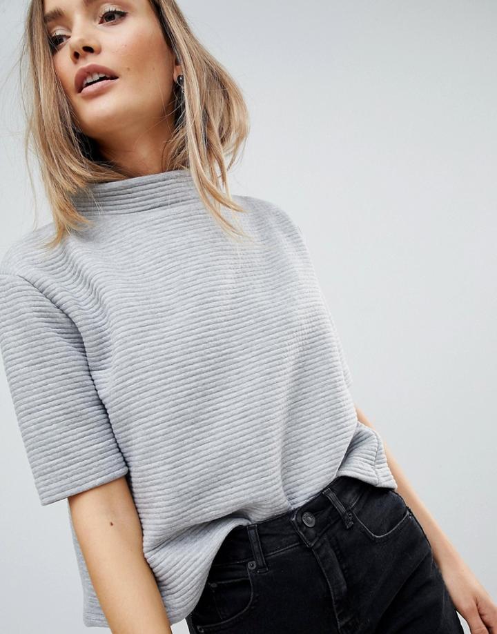 Zibi London Short Sleeve Sweater - Gray