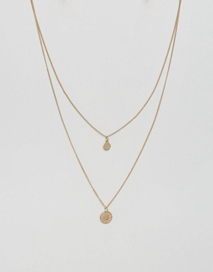Asos Chakra Multirow Necklace - Gold