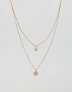 Asos Chakra Multirow Necklace - Gold