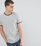Le Breve Tall Muscle Fit Contrast Rib T-shirt - Gray