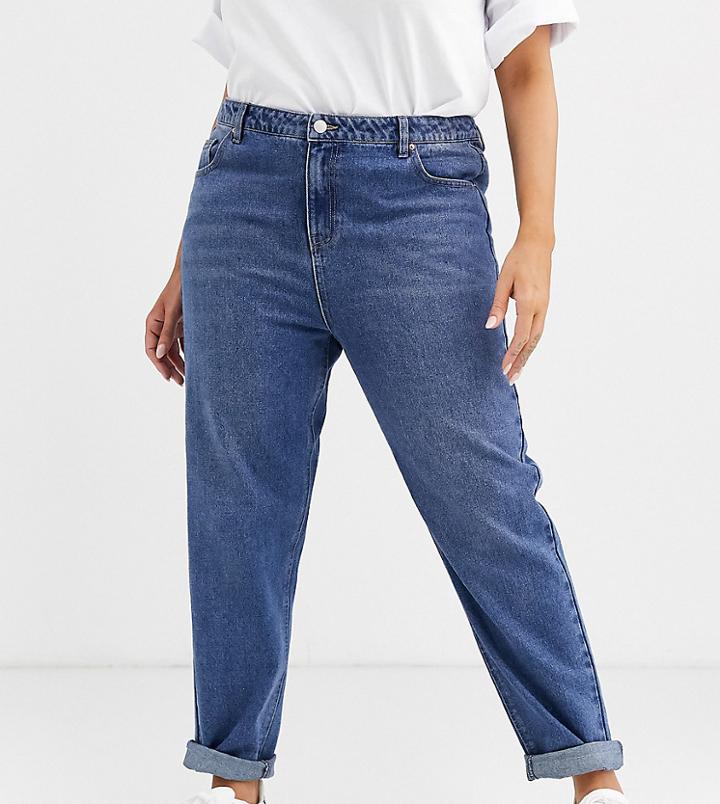 Urban Bliss Plus Mom Jeans-blue