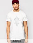 Brooklyn Supply Co T-shirt Coney Island Beach Reverse Print In Ecru - Ecru