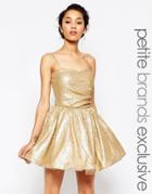 Maya Petite Sequin Prom Dress - Gold