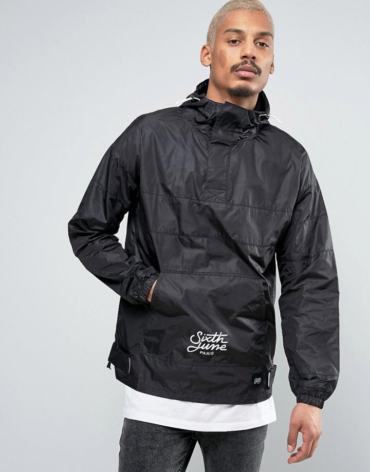 Sixth June Overhead Rain Jacket With Hood - Black