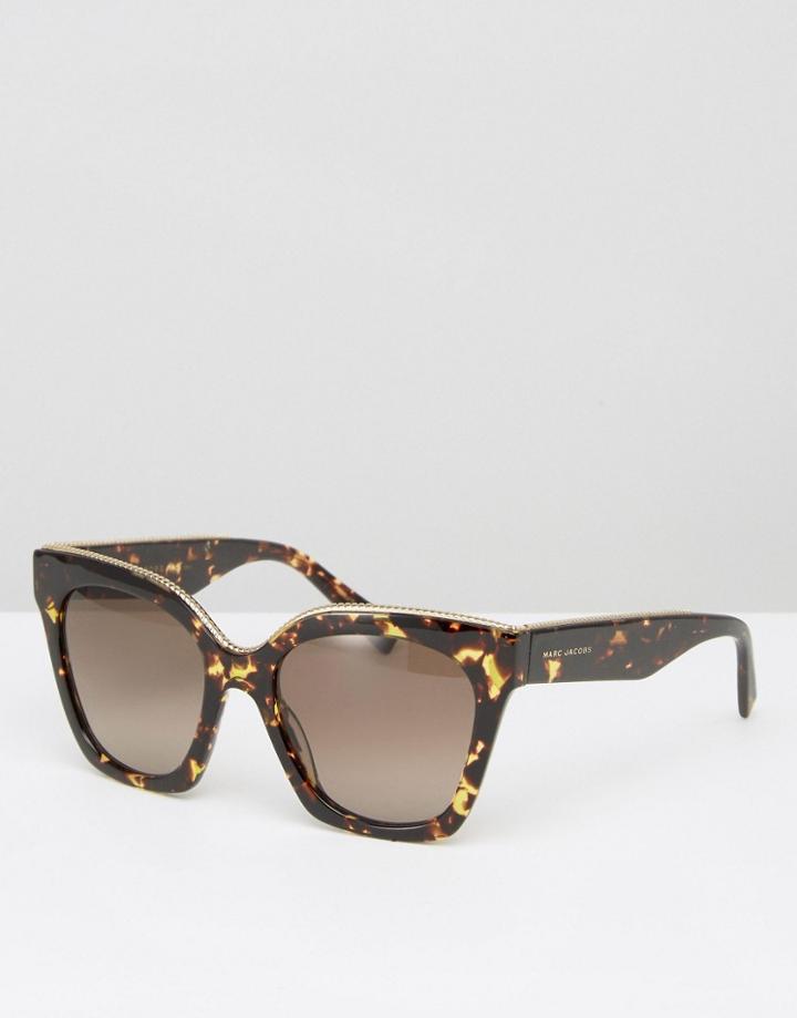 Marc Jacobs Oversized Cateye Sunglasses In Tortoiseshell - Brown