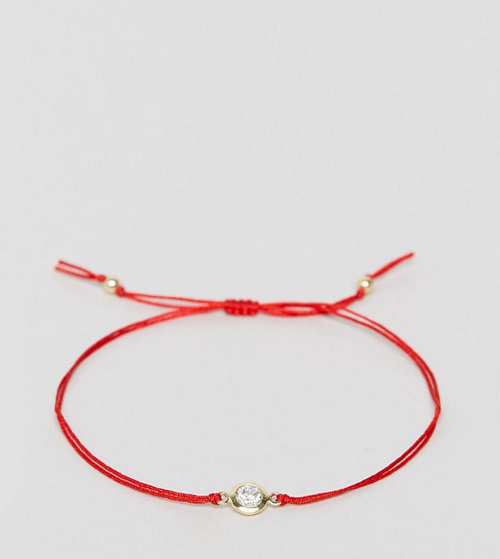 Dogeared X Asos Exclusive Friendship Swarovski Crystal On Red Silk Adjustable Bracelet - Red