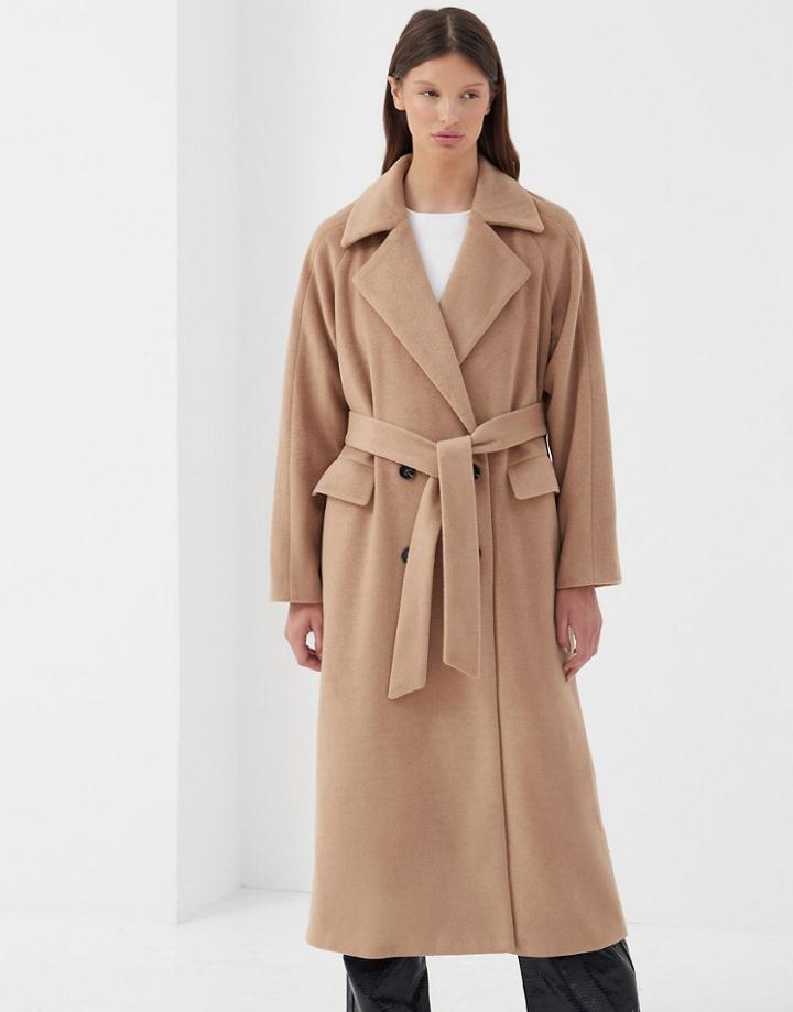 4th & Reckless Belted Coat In Camel-neutral