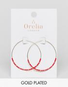 Orelia Seedbead Hoop Earrings - Gold