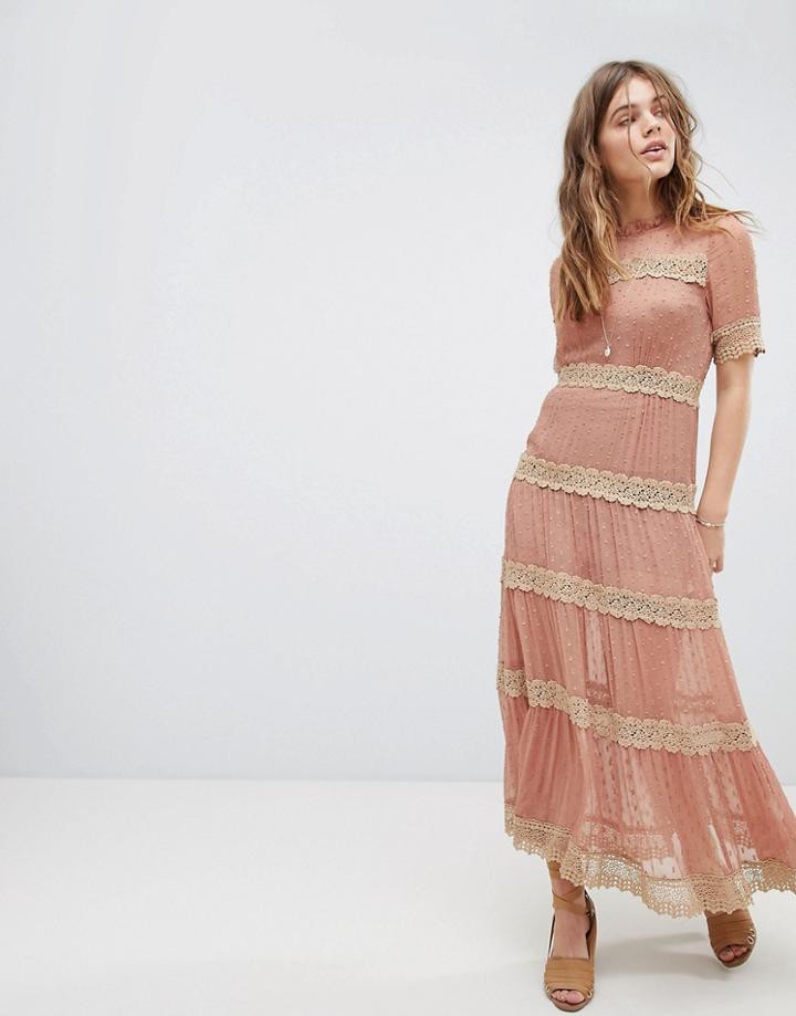 Rahi Cali Lace Panel Tea Dress - Orange