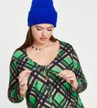 Asos Design Curve 90s Cardigan In Check Print - Part Of A Set-multi