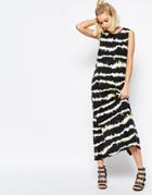 Cheap Monday Stripe Tie Dye Tank Maxi Dress - Black