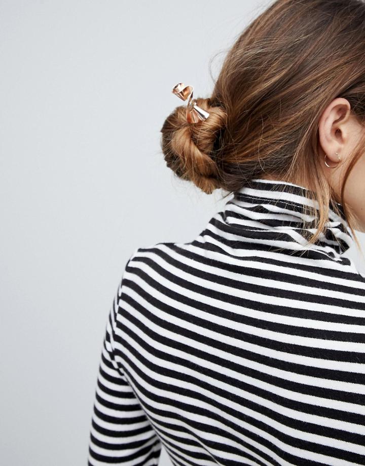 Asos Folded Metal Hair Stick - Copper
