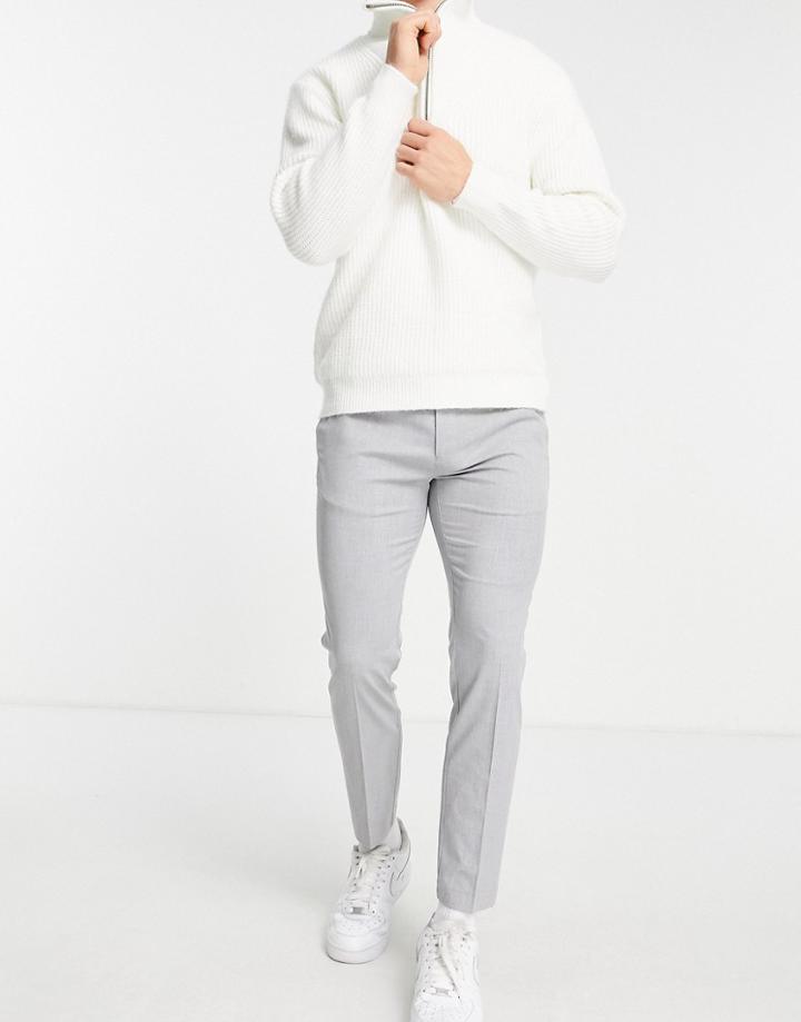 Topman Smart Pants With Elastic Waitband In Gray