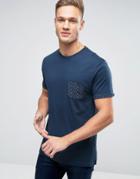 Burton Menswear T-shirt With Contrast Pocket - Navy