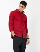 Bolongaro Trevor Skinny Fit Classic Collar Shirt In Red