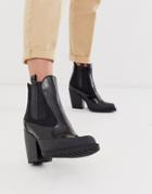 Asos Design Rico Chunky Chelsea Boots In Black Box - Black