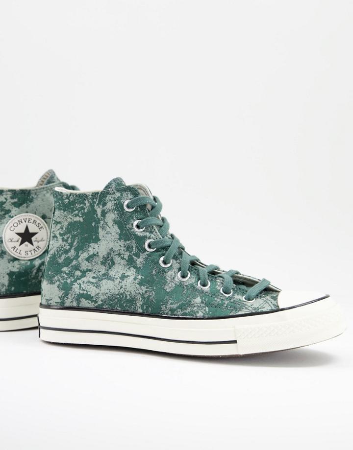 Converse Chuck 70 Hi Surface Fusion Jacquard Sneakers In Forest Pine-green