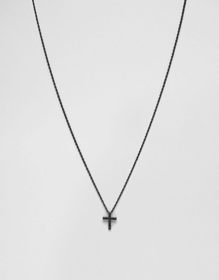 Mister Crucis Necklace In Black - Black