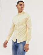Asos Design Slim Fit Oxford Shirt In Yellow