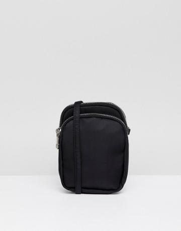 Asos Design Mini Multi Compartment Messenger Bag - Black