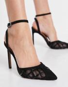 Asos Design Pansy Cut Out High Heeled Shoes In Black