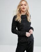 Bellfield Cussad Lurex Mixed Yarn Knit Sweater - Black