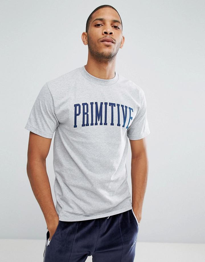 Primitive Skateboarding T-shirt With Arch Logo - Gray