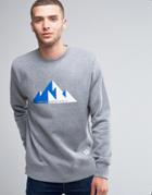Penfield Geo Crew Sweatshirt Mountain Print - Gray