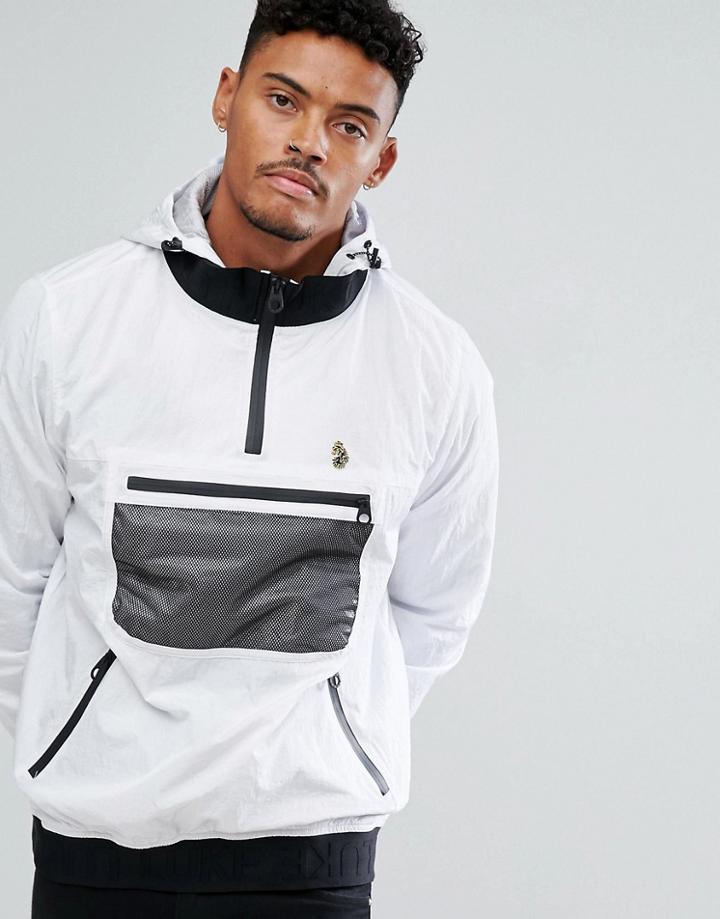 Luke Sport Roberto Overhead Hooded Jacket In White - White