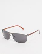 Aj Morgan Square Sunglasses In Gunmetal-grey