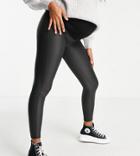 River Island Maternity Matt Waxed Coated Leggings In Black