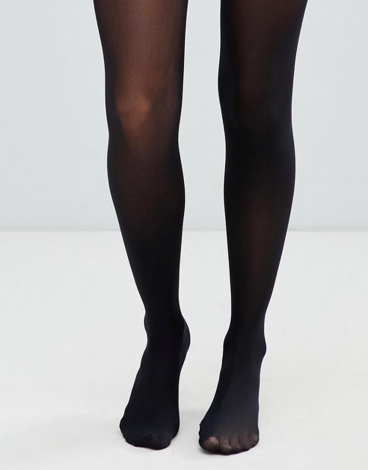 Asos Design 40 Denier Recycled Blend Tights With Bum Tum Thigh Support In Black