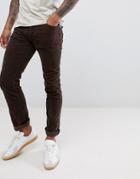 Nudie Jeans Co Grim Tim Slim Pants Velvet Choko - Brown