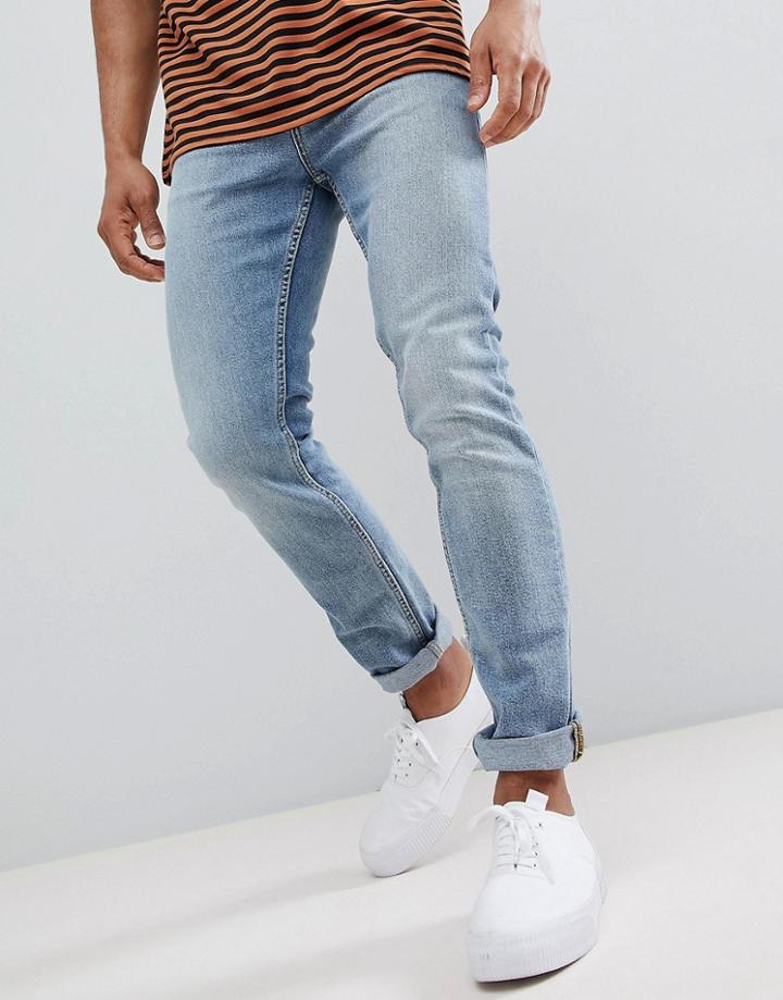 New Look Slim Jeans In Light Blue Wash - Blue