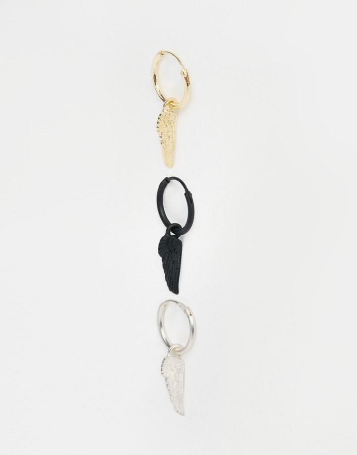 Chained & Able Wing Earrings In 3 Pack - Multi