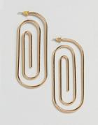 Asos Metal Oval Spiral Earrings - Gold