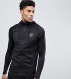 Siksilk Tall Track Hoodie In Black With Gold Logo Exclusive To Asos - Black