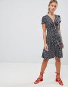 Gilli Polka Dot Skater Dress - Black