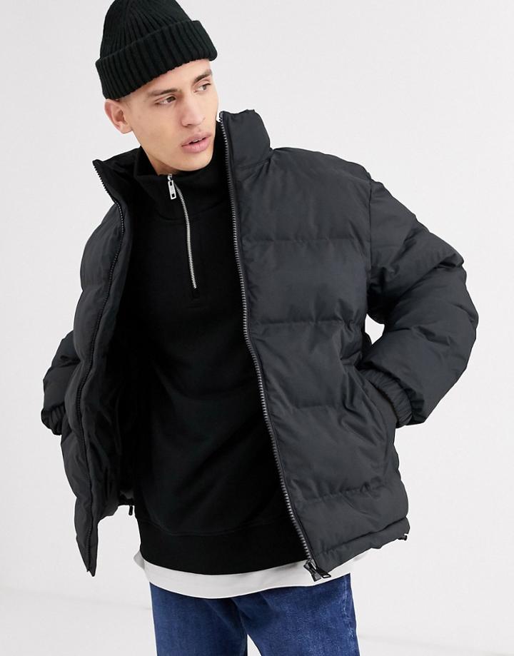 Weekday Cole Puffer Jacket In Black