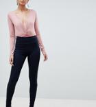 Asos Design Tall Rivington High Waisted Jeggings With Athleisure Styling In Indigo Wash-blue