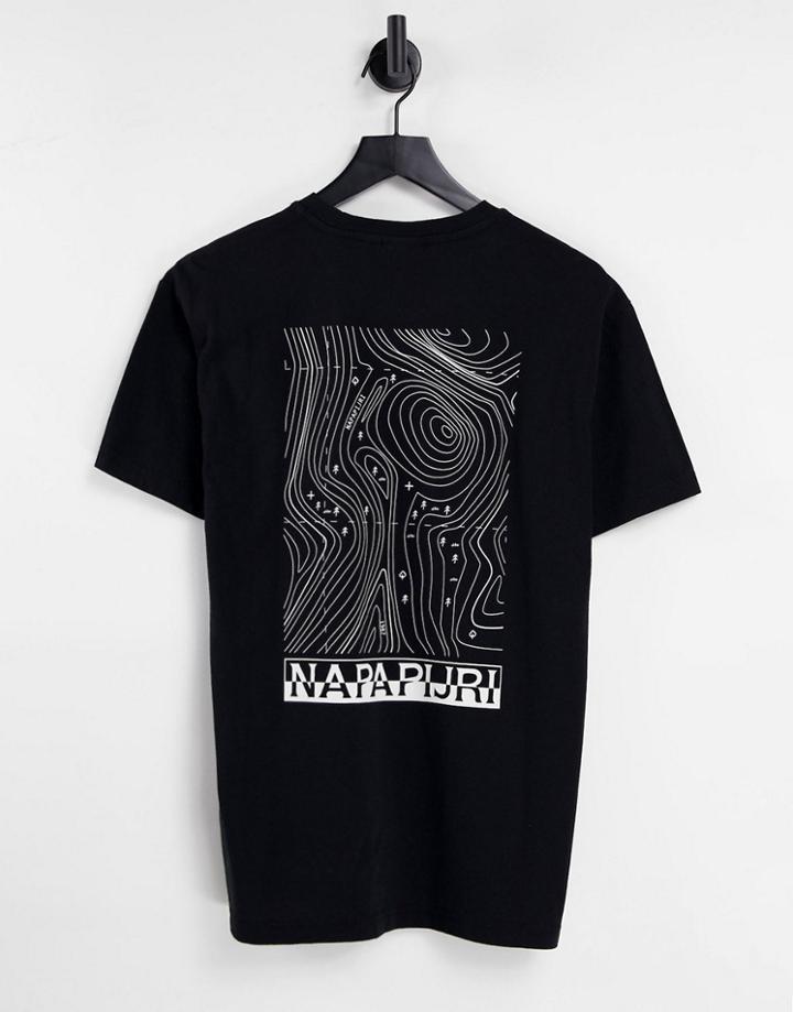 Napapijri Latemar Graphic Back Print T-shirt In Black