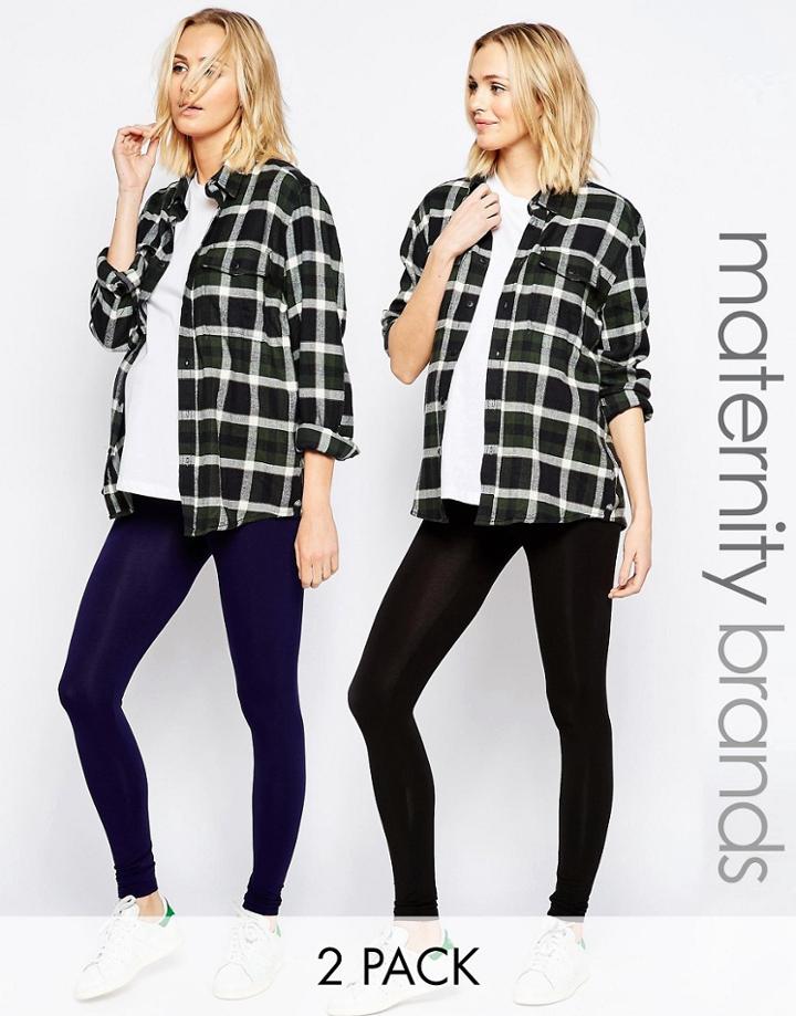 New Look Maternity 2 Pack Leggings - Navy