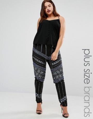 Lovedrobe Luxe All Over Embellished Legging - Black