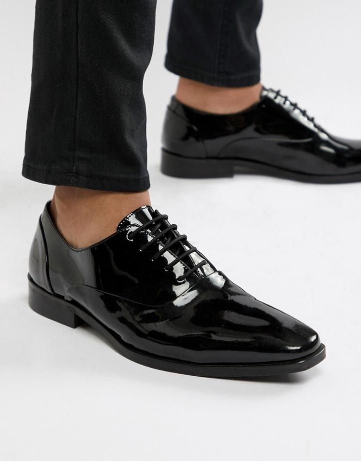 Dune Brogues In Black Patent - Black