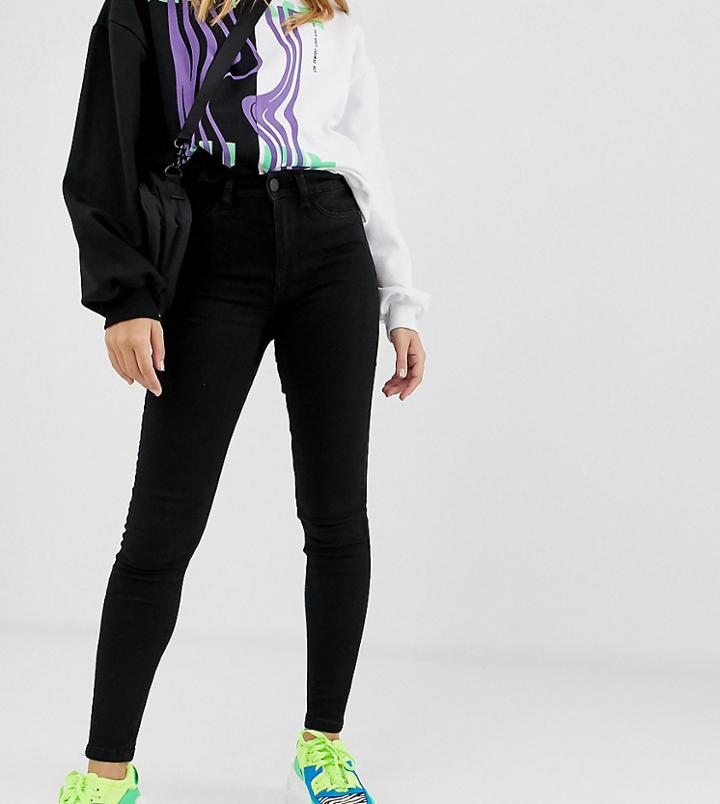 Noisy May Petite High Waist Skinny Jean-black