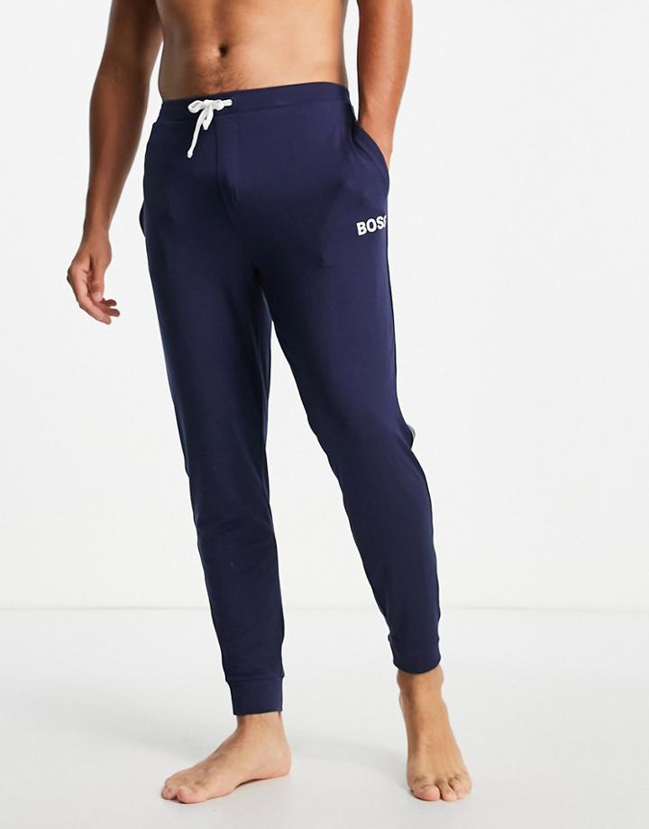Boss Bodywear Logo Side Stripe Sweatpants In Navy
