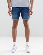 Only & Sons Denim Short In Blue - Blue