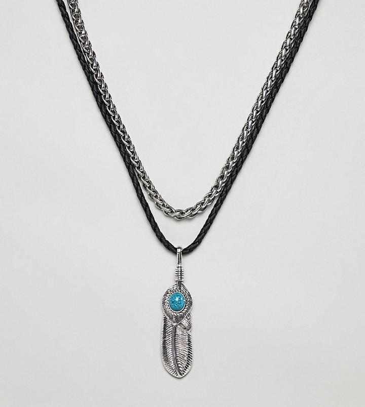 Sacred Hawk Feather Necklace Layering Pack - Silver