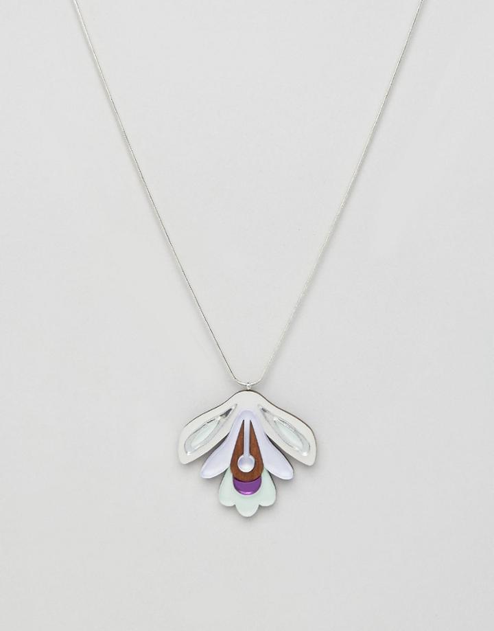 Wolf & Moon Wallpaper Necklace - Multi