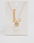 Orelia Gold Plated Necklace With Initial L - Gold